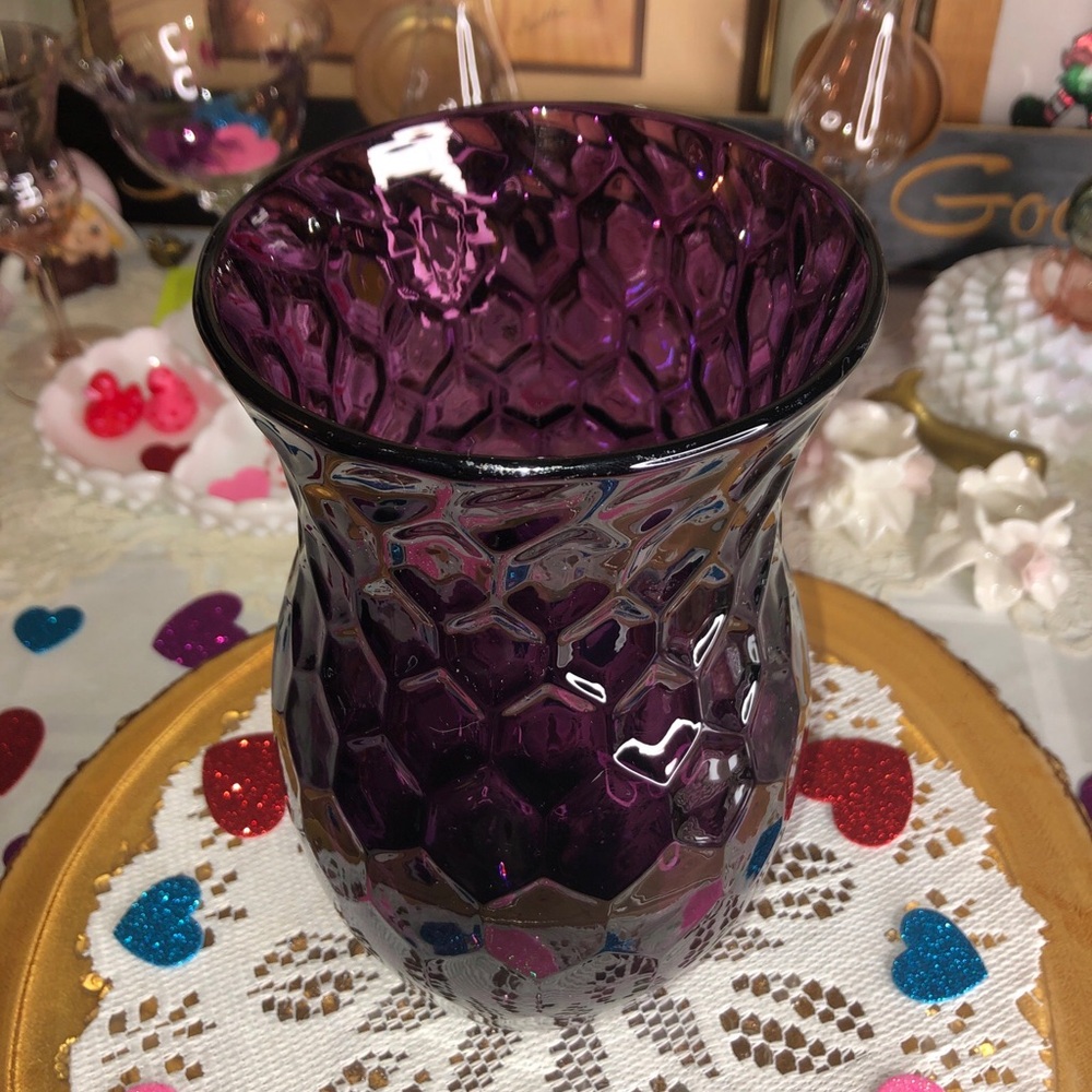 Purple Textured Glass Vase